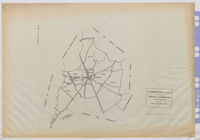 Plan du cadastre rénové - Domqueur : tableau d'assemblage (TA)