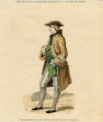 Costumes civils et militaires des français à travers les siècles. Gentilhomme en costume de chasse (XVIIIe siècle)