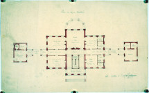 Château d'Englefontaine : plan du rez-de-chaussée par l'architecte Delefortrie
