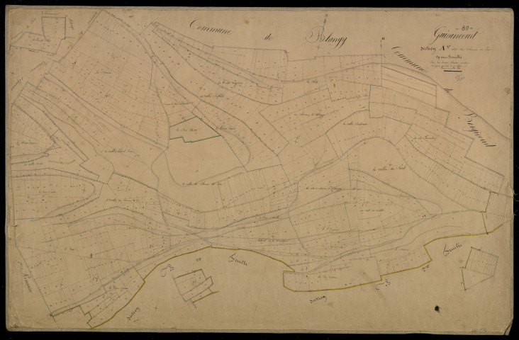 Plan du cadastre napoléonien - Guizancourt : Chemin de Poix (Le), A