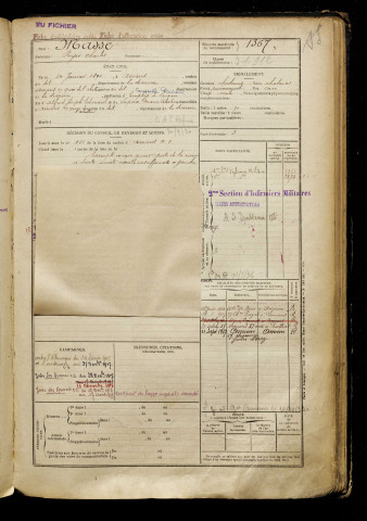 Masse, Roger Charles, né le 24 janvier 1894 à Amiens (Somme), classe 1914, matricule n° 1367, Bureau de recrutement d'Amiens