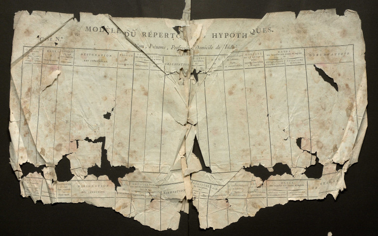 Répertoire des formalités hypothécaires, du 19 messidor an 8 au 19 messidor an 8, registre n° 013 (Péronne)