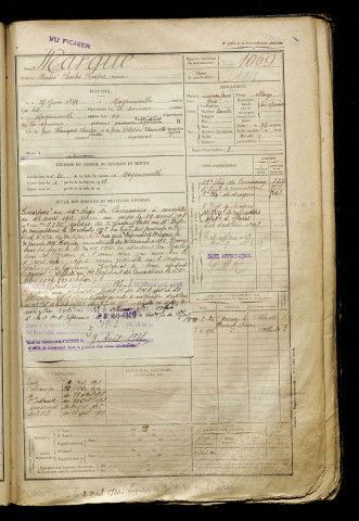 Marque, André Charles Prosper, né le 25 juin 1899 à Moyenneville (Somme), classe 1919, matricule n° 1069, Bureau de recrutement d'Abbeville