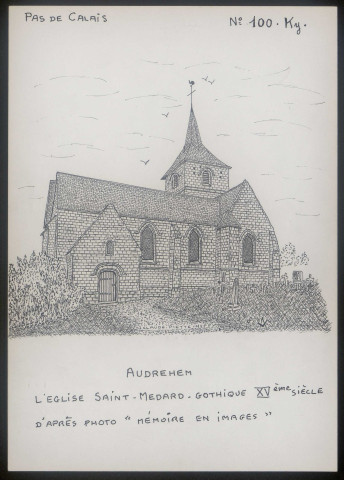 Audrehem (Pas-de-Calais) : église Saint-Médard - (Reproduction interdite sans autorisation - © Claude Piette)