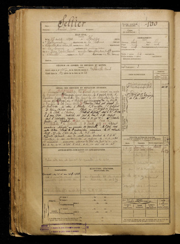 Sellier, Maurice Pierre, né le 28 août 1901 à Huppy (Somme), classe 1921, matricule n° 100, Bureau de recrutement d'Abbeville