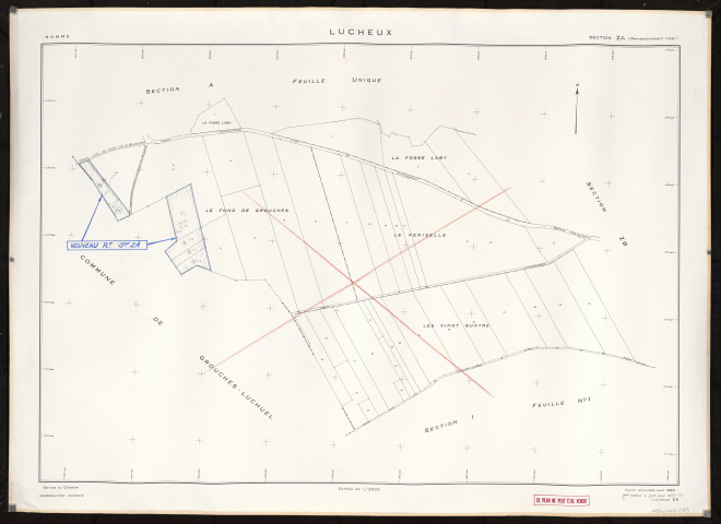 Plan du cadastre rénové - Lucheux : section ZA