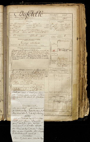 Dufételle, André Joseph Maurice, né le 19 novembre 1881 à Abbeville (Somme), classe 1901, matricule n° 435, Bureau de recrutement d'Abbeville