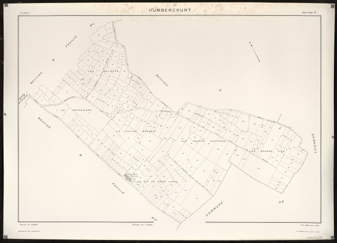 Plan du cadastre rénové - Humbercourt : section C
