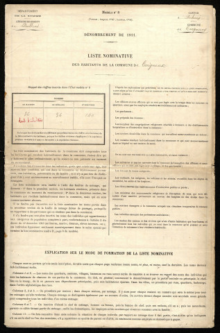 Recensement de la population : Coigneux (1911)