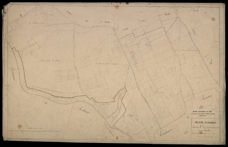 Plan du cadastre napoléonien - Mesnil-Saint-Georges : Grand Champ vers Fontaine (Le), C