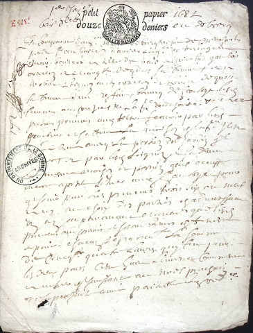 Etude de Me Pierre Trencart à Amiens (étude n°7). Minutes de l'année 1682