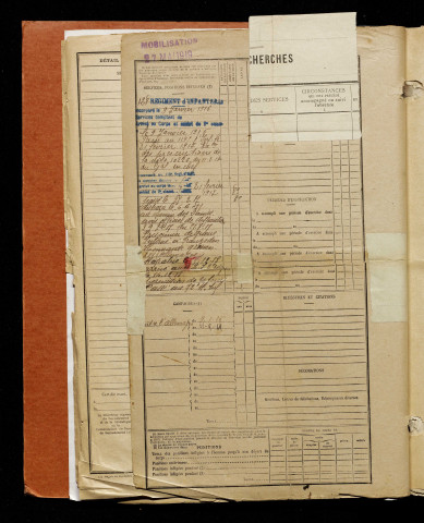 Minard, Georges, né le 30 mai 1897 à Saleux (Somme), classe 1917, matricule n° 260, Bureau de recrutement d'Amiens