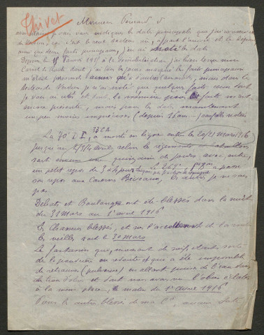 Témoignage de Thivet, Victor et correspondance avec Jacques Péricard