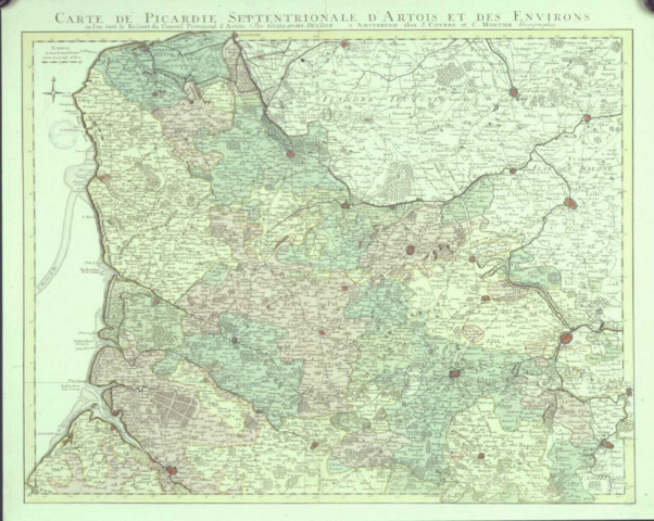 Carte de Picardie septentrionale, d'Artois et des environs où l'on voit le ressort du conseil provincial d'Artois
