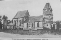 Yzengremer (Somme).. l'église. Le Monument aux Morts