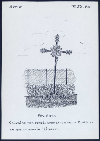 Favières : calvaire en fer forgé - (Reproduction interdite sans autorisation - © Claude Piette)