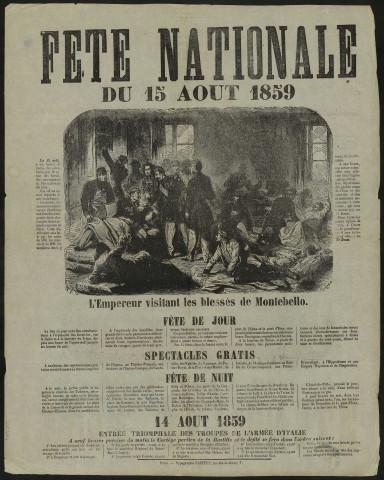 Fête nationale du 15 août 1859 : page de journal