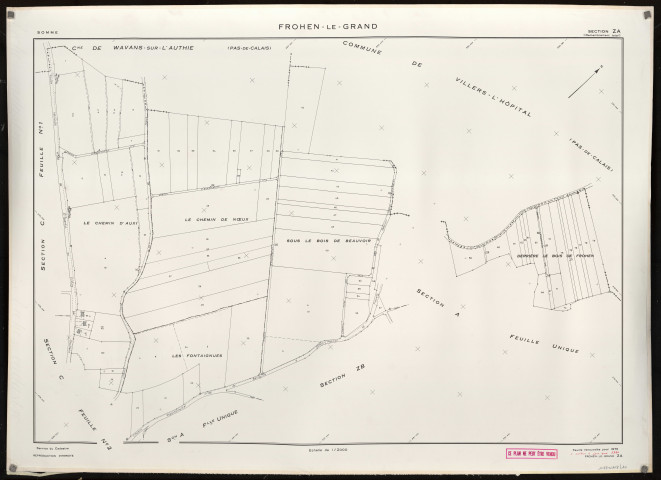 Plan du cadastre rénové - Frohen-le-Grand : section ZA