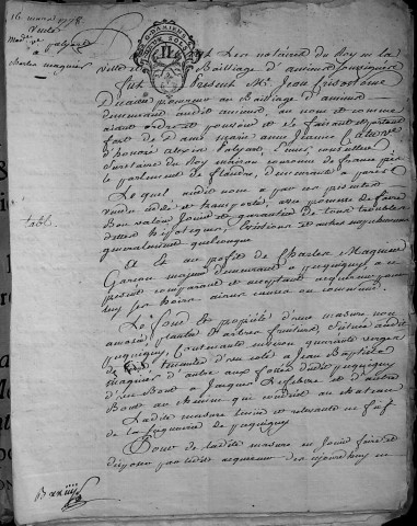 Etude de Me François Henin à Amiens (étude n°3). Minutes de l'année 1778