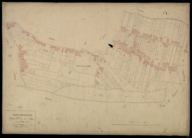 Plan du cadastre napoléonien - Beaucamps-le-Vieux (Beaucamp-le-Vieil) : Village (Le), B1