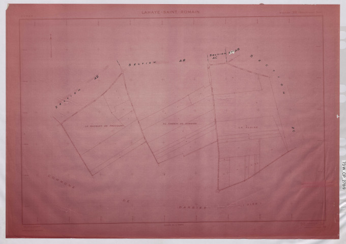 Plan du cadastre rénové - Lahaye-Saint-Romain : section ZD