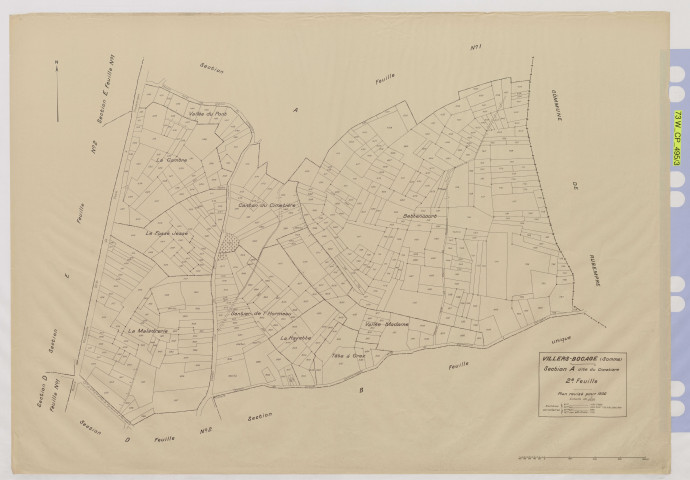 Plan du cadastre rénové - Villers-Bocage : section A2