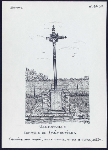 Uzenneville (commune de Frémontiers) : calvaire en fer forgé - (Reproduction interdite sans autorisation - © Claude Piette)