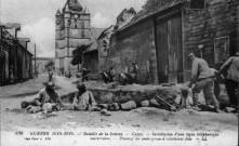 Bataille de la Somme - Installation d'une ligne téléphonique souterraine