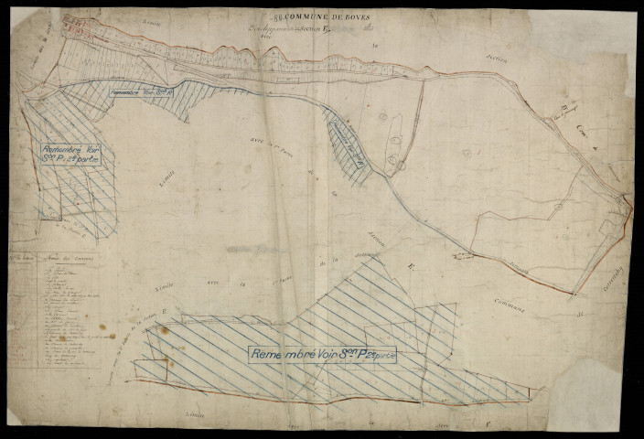 Plan du cadastre napoléonien - Boves : E développée
