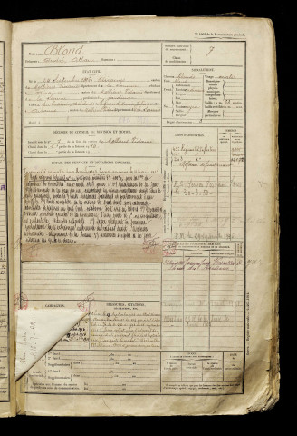 Blond, André Alban, né le 25 septembre 1896 à Airaines (Somme), classe 1916, matricule n° 7, Bureau de recrutement d'Amiens