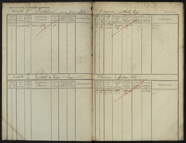 Répertoire des formalités hypothécaires, du 22/10/1818 au 07/01/1819, registre n° 098 (Abbeville)