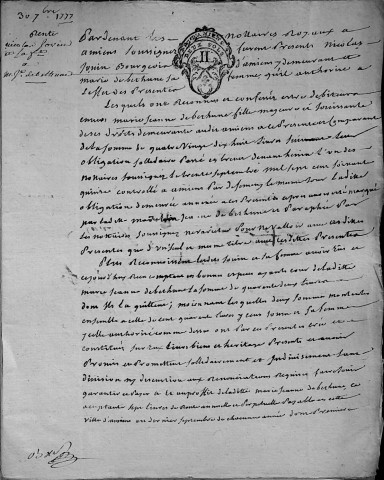 Etude de Me François Henin à Amiens (étude n°3). Minutes de l'année 1777