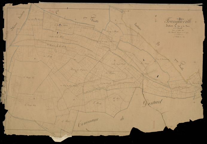 Plan du cadastre napoléonien - Franqueville : Plaine (La), C2