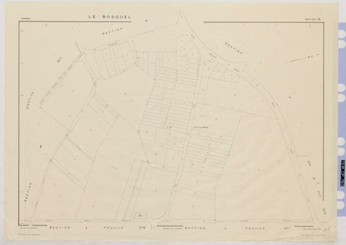 Plan du cadastre rénové - Bosquel : section G
