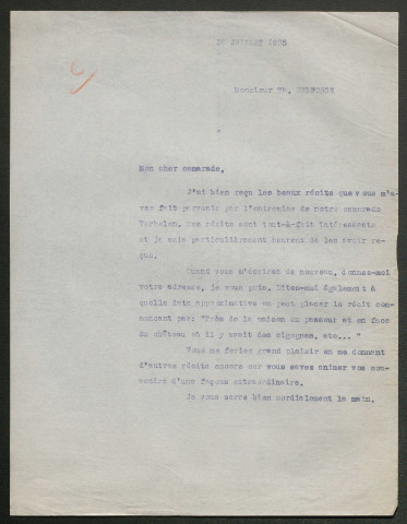 Témoignage de Delforge, Théodule Paul (Sergent fourrier) et correspondance avec Jacques Péricard
