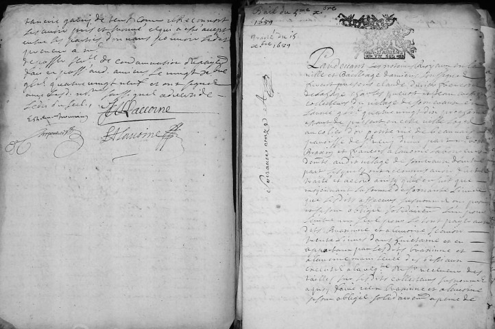 Etude de Me Louis Alavoine à Amiens (étude n°21). Minutes de l'année 1689