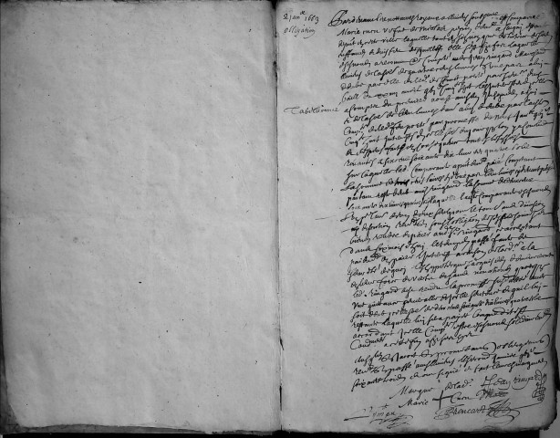 Etude de Me Jean-Baptiste Trencart à Amiens (étude n°12). Minutes de l'année 1663