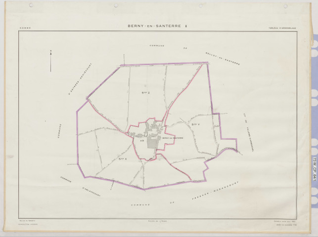 Plan du cadastre rénové - Berny-en-Santerre : tableau d'assemblage (TA)