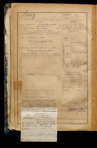 Farcy, Louis Jules Léon, né le 24 novembre 1875 à Vauchelles-lès-Authie (Somme), classe 1895, matricule n° 30, Bureau de recrutement d'Abbeville