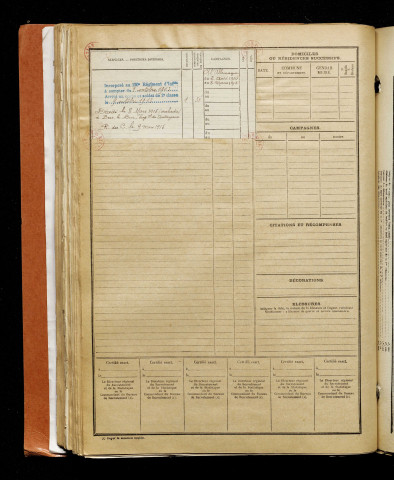 Foucart, Robert Léon Valentin, né le 18 mai 1892 à Amiens (Somme), classe 1912, matricule n° 613, Bureau de recrutement de Péronne