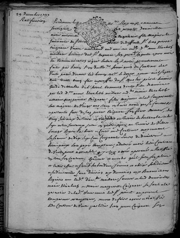 Etude de Me François Henin à Amiens (étude n°3). Minutes de l'année 1737