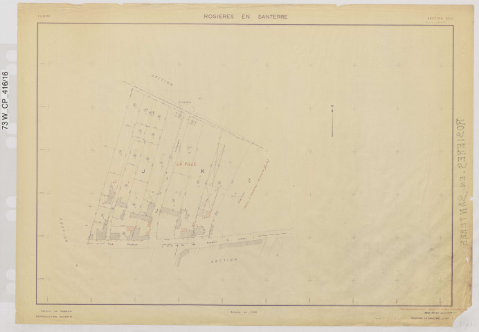 Plan du cadastre rénové - Rosières-en-Santerre : section U