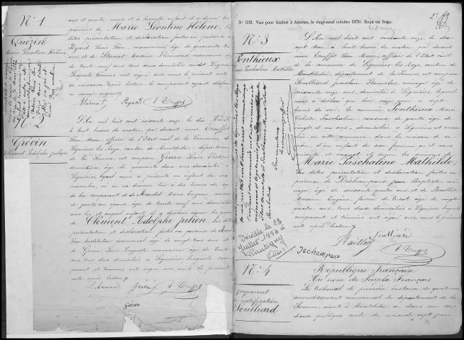 Lignières-lès-Roye : naissances, mariages, décès