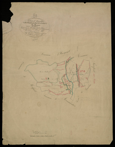 Plan du cadastre napoléonien - Bouillancourt-la-Bataille : tableau d'assemblage