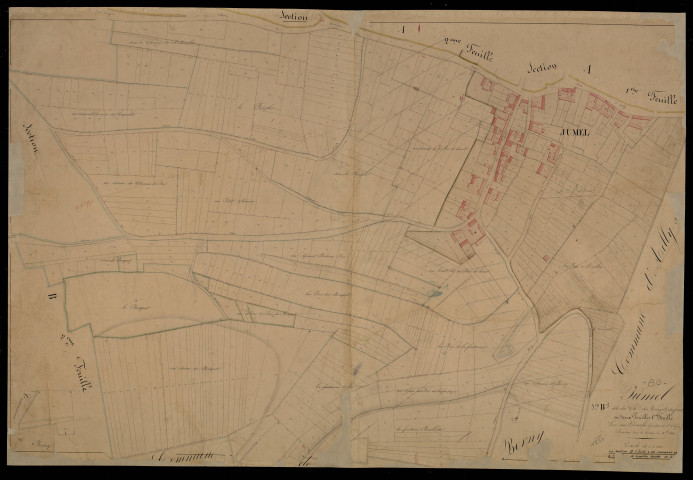 Plan du cadastre napoléonien - Jumel : Chemin de Berny (Le) ; Fond de Coquelet (Le), B1