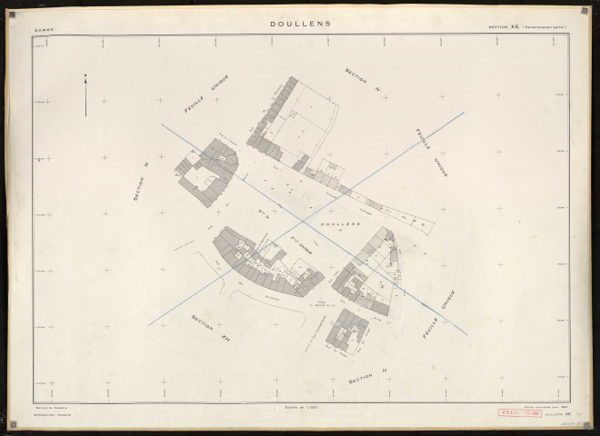 Plan du cadastre rénové - Doullens : section XE
