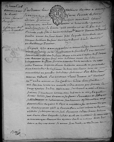 Etude de Me François Henin à Amiens (étude n°3). Minutes de l'année 1776