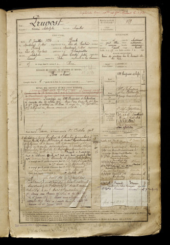 Pruvost, Lucien Adolphe , né le 06 juillet 1884 à Berck (Pas-de-Calais), classe 1904, matricule n° 1179, Bureau de recrutement d'Abbeville