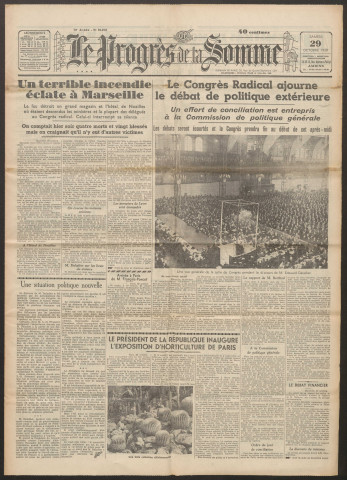 Le Progrès de la Somme, numéro 21590, 29 octobre 1938