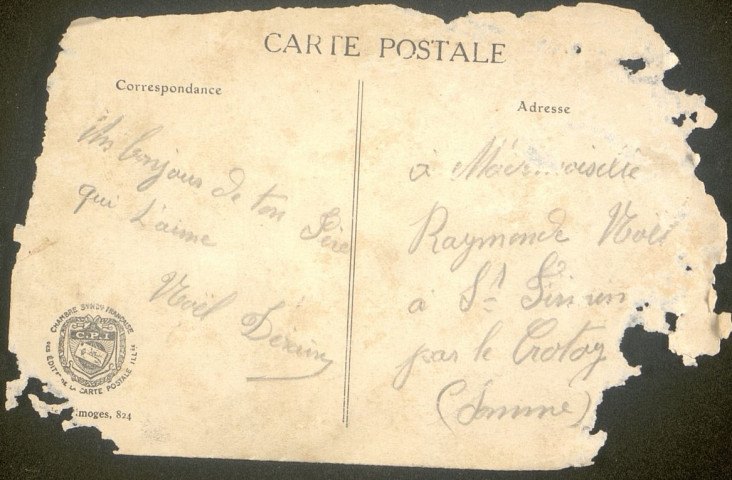 Correspondance de Baptiste Noël durant la Première Guerre mondiale